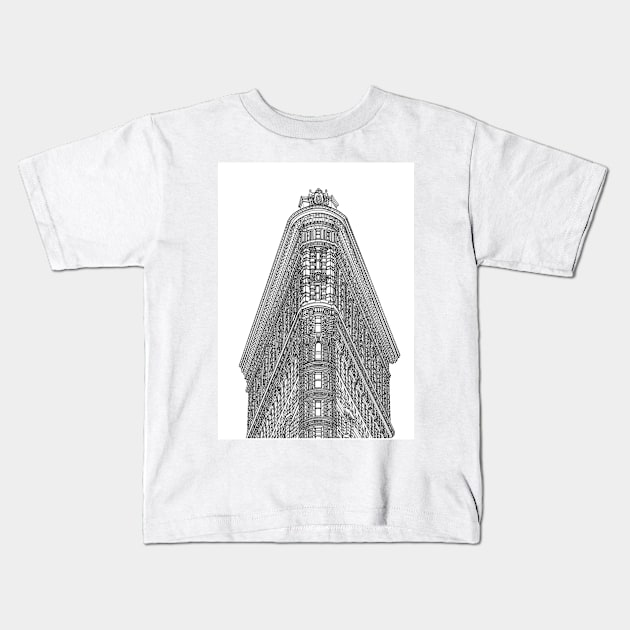 Flatiron Bulding NYC Kids T-Shirt by valery in the gallery